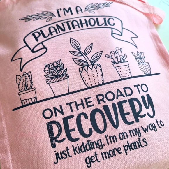 Plantaholic Canvas Tote - Pink - Picture 3 of 4